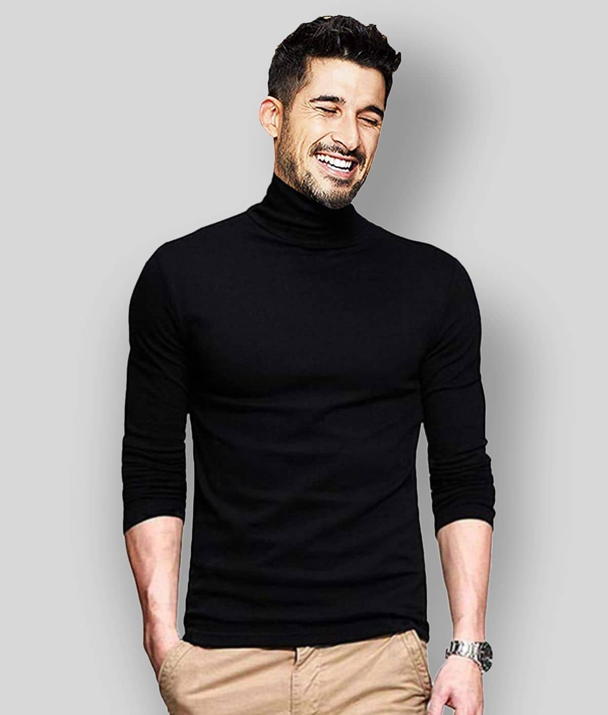 Leotude Pack of 1 Cotton Blend Regular Fit Men's T-Shirt ( Black )