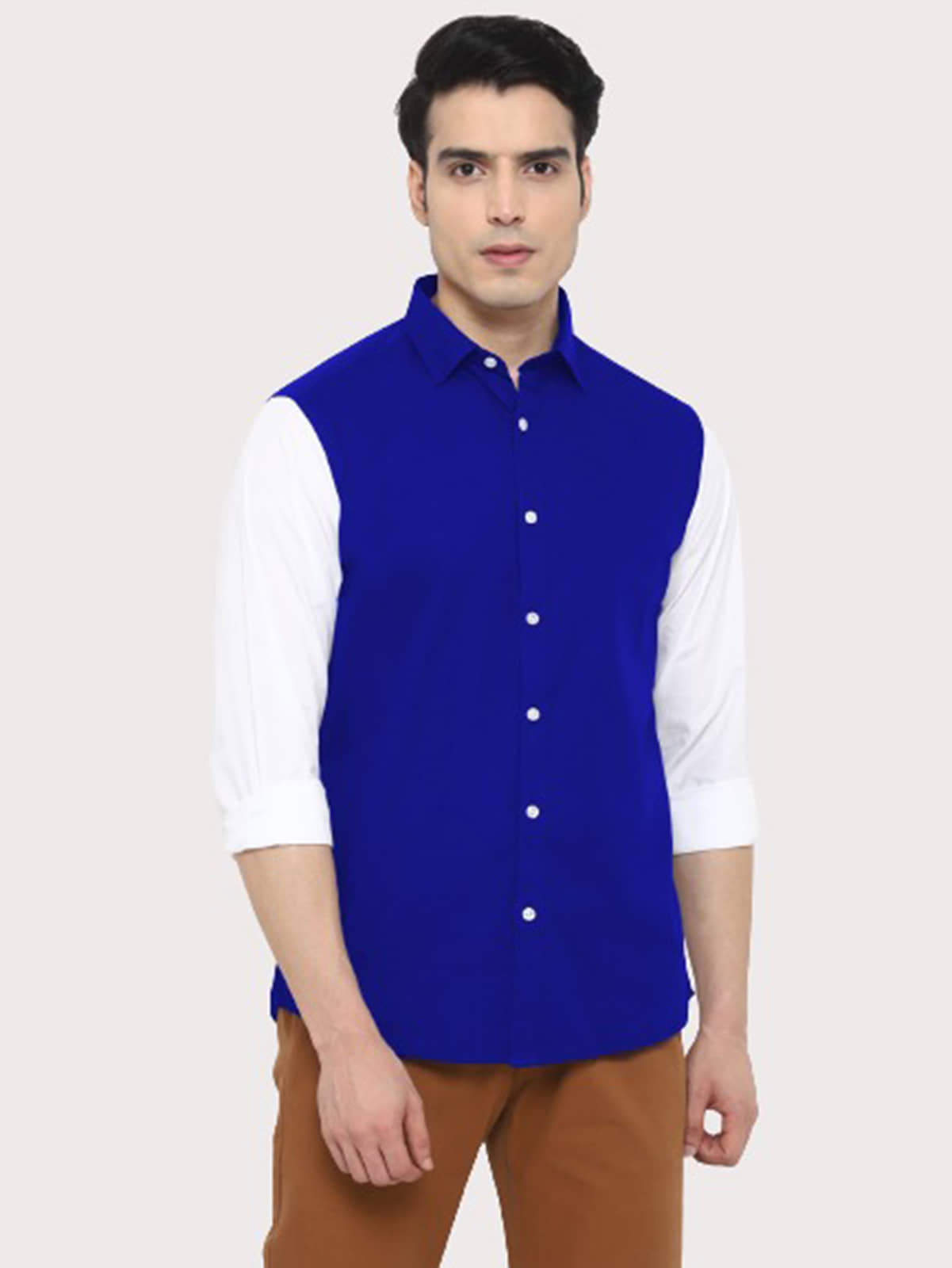 Life Roads - Navy Cotton Slim Fit Men's Casual Shirt ( Pack of 1 )