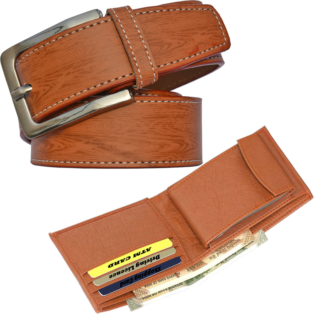 Loopa - PU Men's Belts Wallets Set ( Pack of 1 )