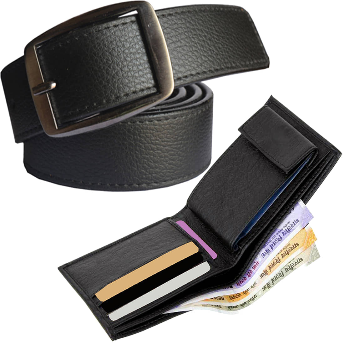 Loopa - PU Men's Belts Wallets Set ( Pack of 1 )
