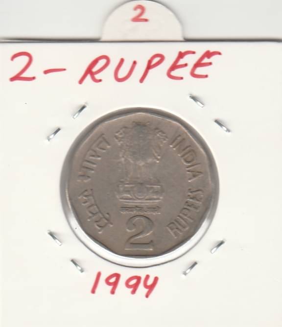 RARE  AND SCARCE -TWO R.S-METAL COPPER-NICKLE,YEAR-1994.IN EXTRA FINE CONDITION  ,WIGHT -6 GRAMS.-26-MM SIZE. CHECK PICTURE CAREFFULLY BEFORE ORDER PLEASE DONT PLACE FAKE  ORDER.     			RARE  AND SCARCE -TWO R.S-METAL COPPER-NICKLE,YEAR-1994.IN EXTRA FINE CONDITION  ,WIGHT -6 GRAMS.-26-MM SIZE. CHECK PICTURE CAREFFULLY BEFORE ORDER PLEASE DONT PLACE FAKE  ORDER.