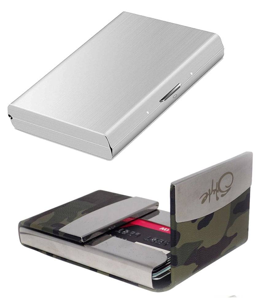     			Style 98 - Steel Unisex Card Holder ( Pack of 2 )