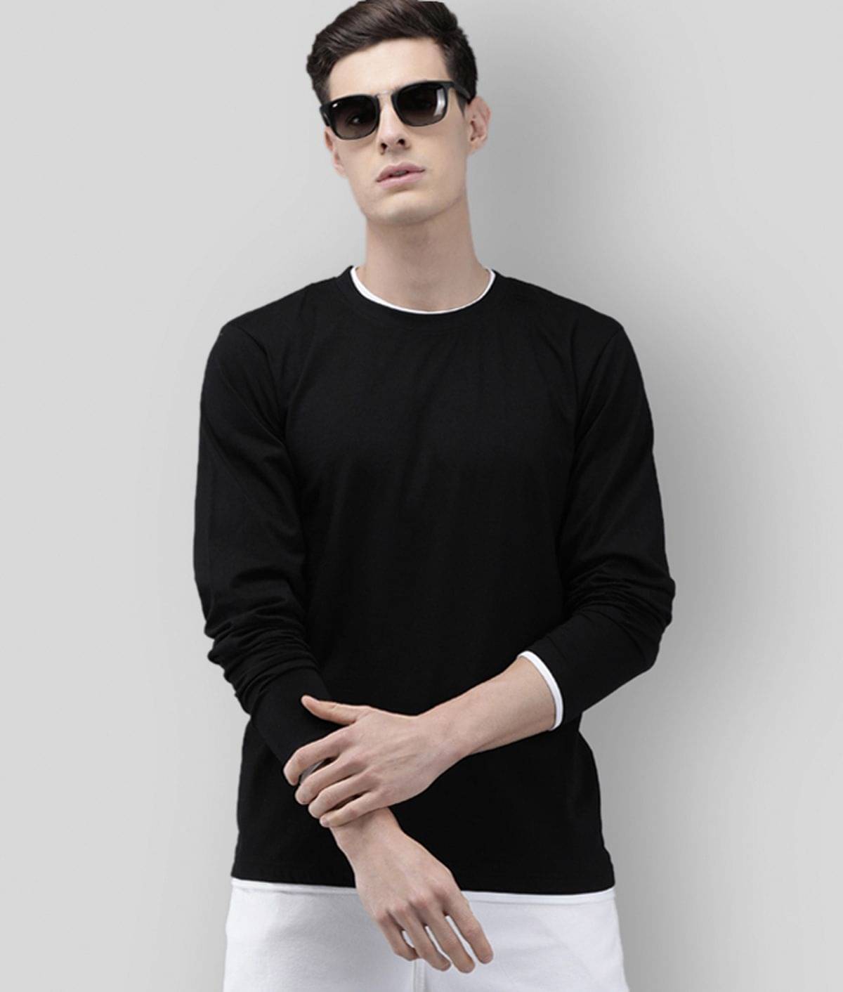 The Dry State - Black Cotton Slim Fit Men's T-Shirt ( Pack of 1 )     			The Dry State - Black Cotton Slim Fit Men's T-Shirt ( Pack of 1 )