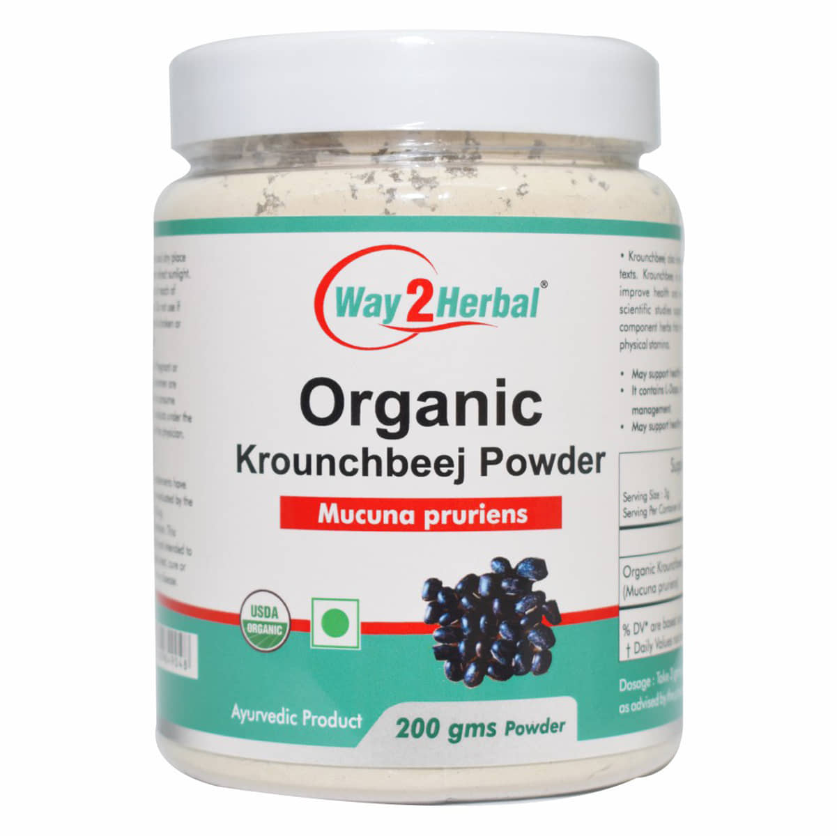Way2Herbal Organic Krounchbeej Powder 200 Gm Pack of 1
