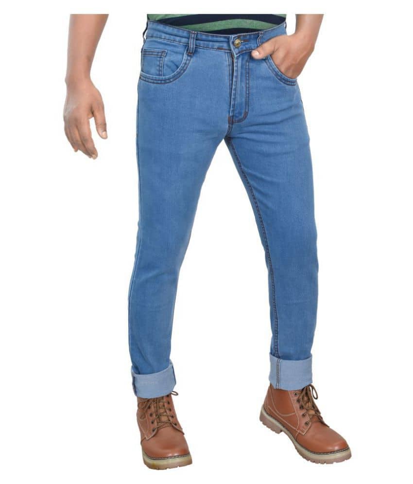 plounge Denim Regular Fit Turquoise Blue Men's Jeans ( Pack of 1 ) - Jeans | Buy online on ZillyBuy