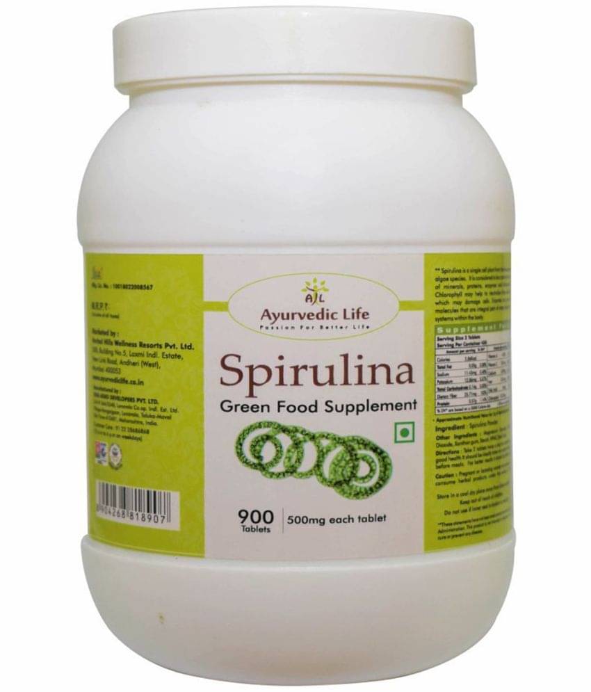 Ayurvedic Life Spirulina Tablet 900 No.S Pack of 1 Ayurvedic Life Spirulina Tablet 900 No.S Pack of 1