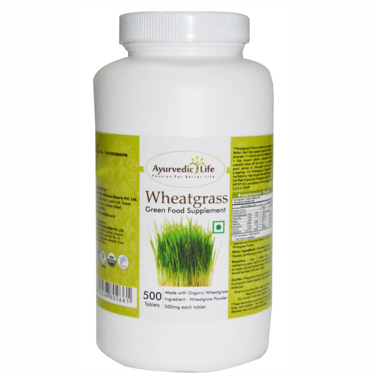 Ayurvedic Life Wheatgrass Tablet 500 No.S Pack of 1