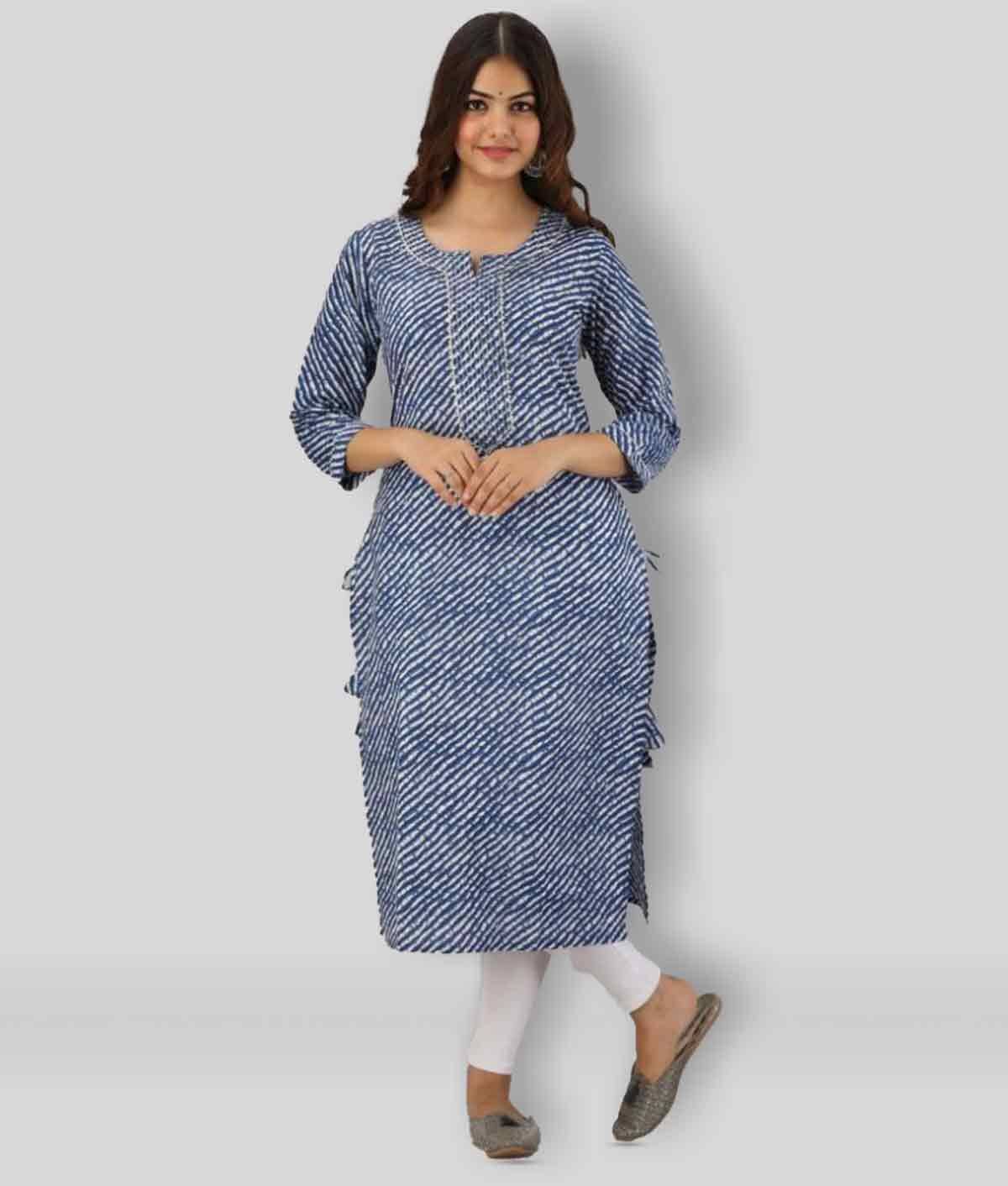     			FABRR - Blue Cotton Women's Straight Kurti ( Pack of 1 )