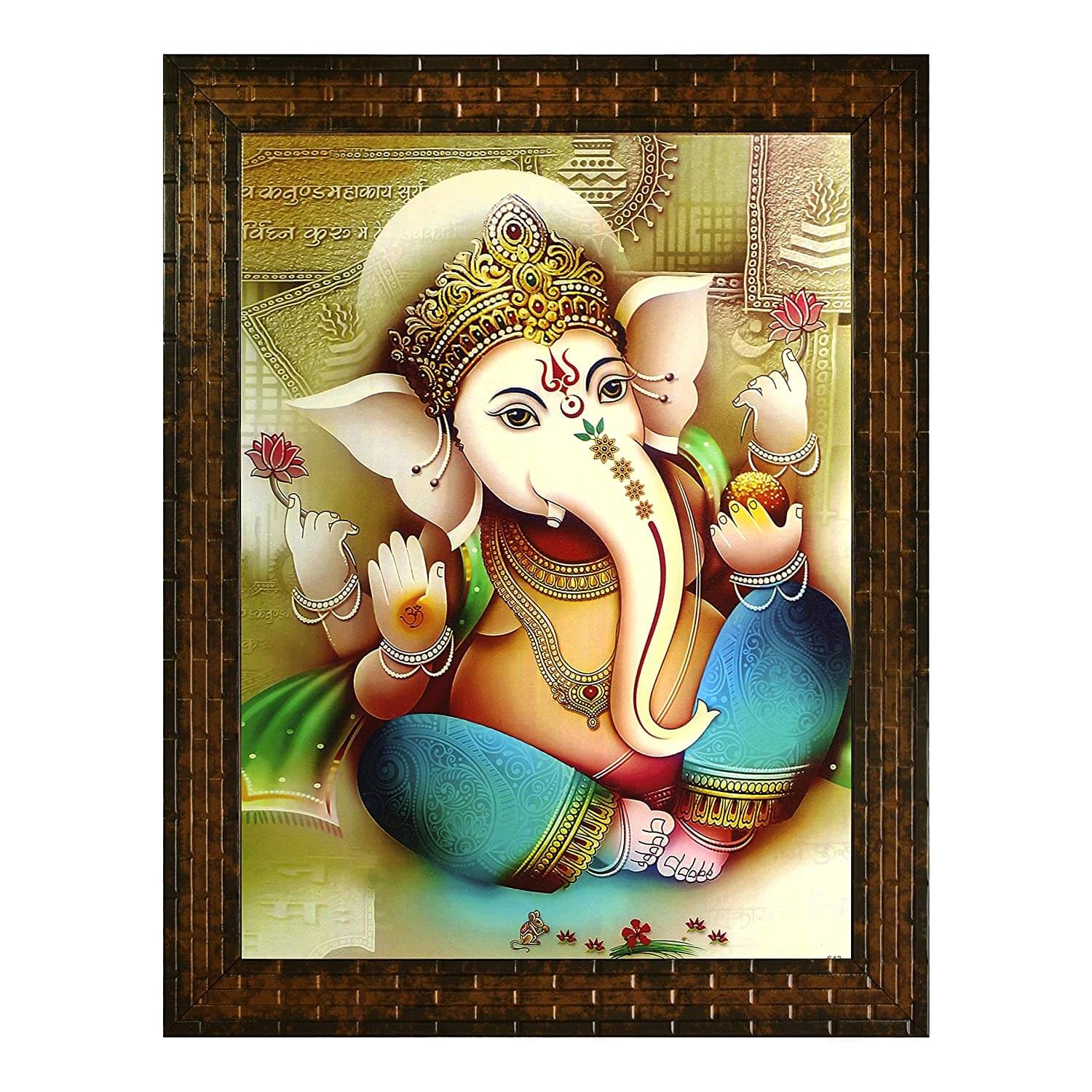     			Indianara LORD GANESHA Painting -Synthetic Wood Multicolour