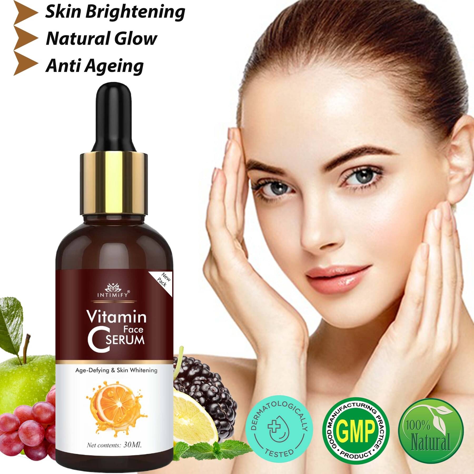     			Intimify Vitamin C Face Serum for Skin Whitening, Wrinkles, Remove dark Spot and Pigmentation Face Serum 30 mL