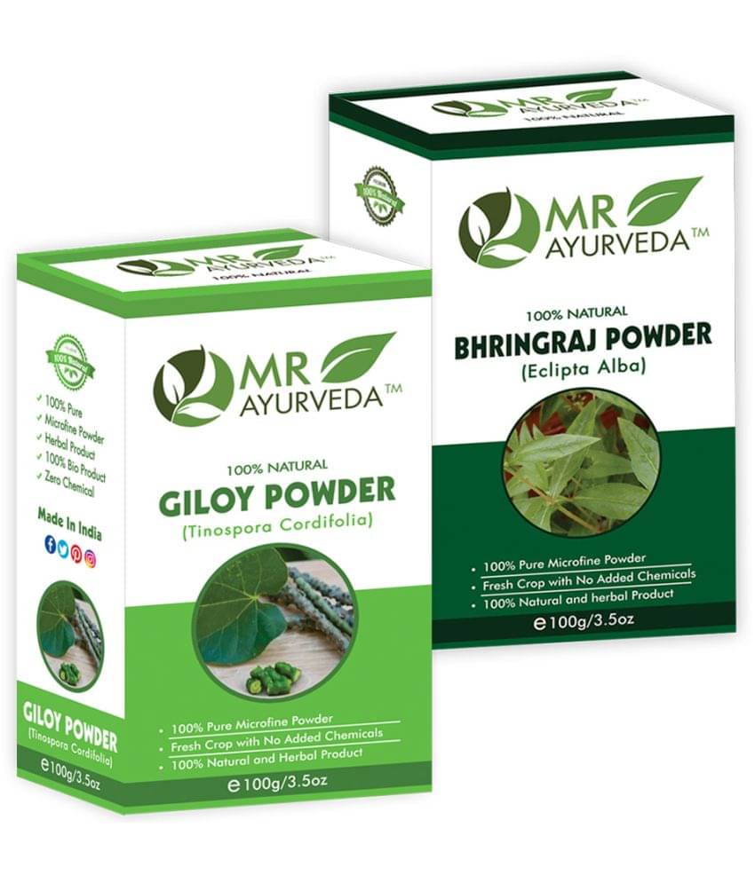 MR Ayurveda Giloy Powder & Bhringraj Powder Hair Scalp Treatment 200 g Pack of 2 MR Ayurveda Giloy Powder & Bhringraj Powder Hair Scalp Treatment 200 g Pack of 2