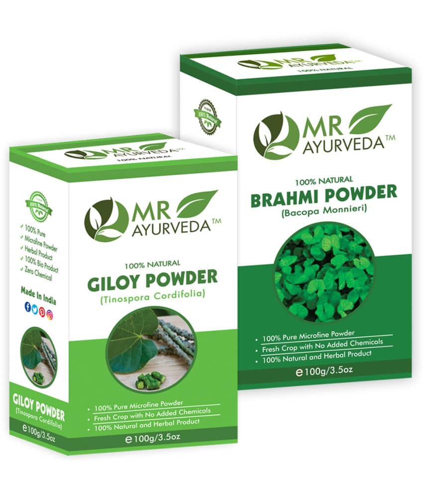 MR Ayurveda Giloy Powder & Brahmi Powder Hair Scalp Treatment 200 g Pack of 2