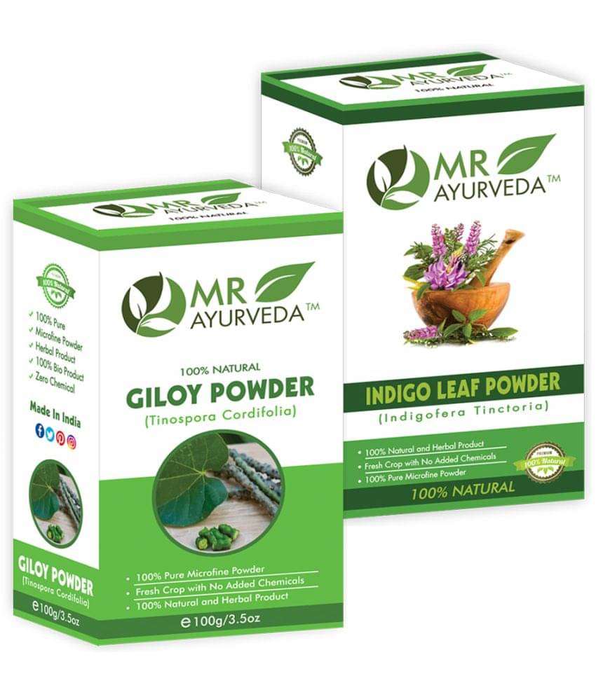 MR Ayurveda Giloy Powder & Indigo Powder Hair Scalp Treatment 200 g Pack of 2     			MR Ayurveda Giloy Powder & Indigo Powder Hair Scalp Treatment 200 g Pack of 2