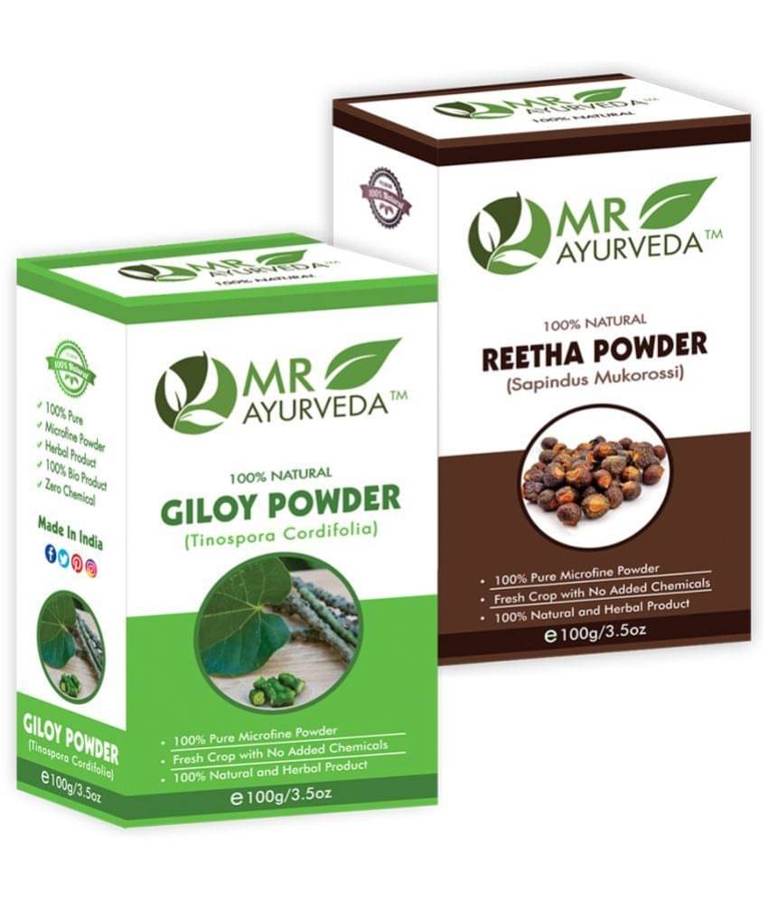 MR Ayurveda Giloy Powder & Reetha Powder Hair Scalp Treatment 200 g Pack of 2 MR Ayurveda Giloy Powder & Reetha Powder Hair Scalp Treatment 200 g Pack of 2