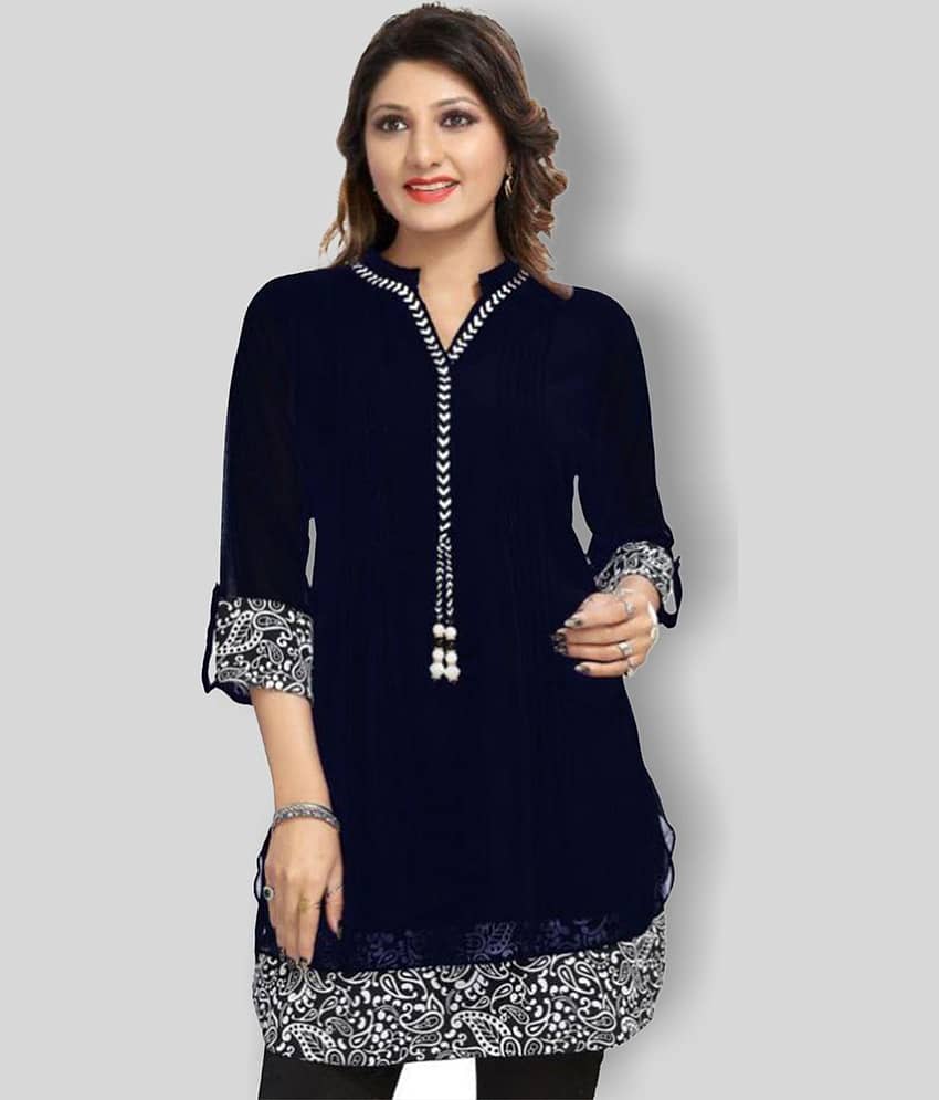 Georgette Short Kurti For Women (Pack of 1) - Kurtis, Tunics | Buy online on ZillyBuy