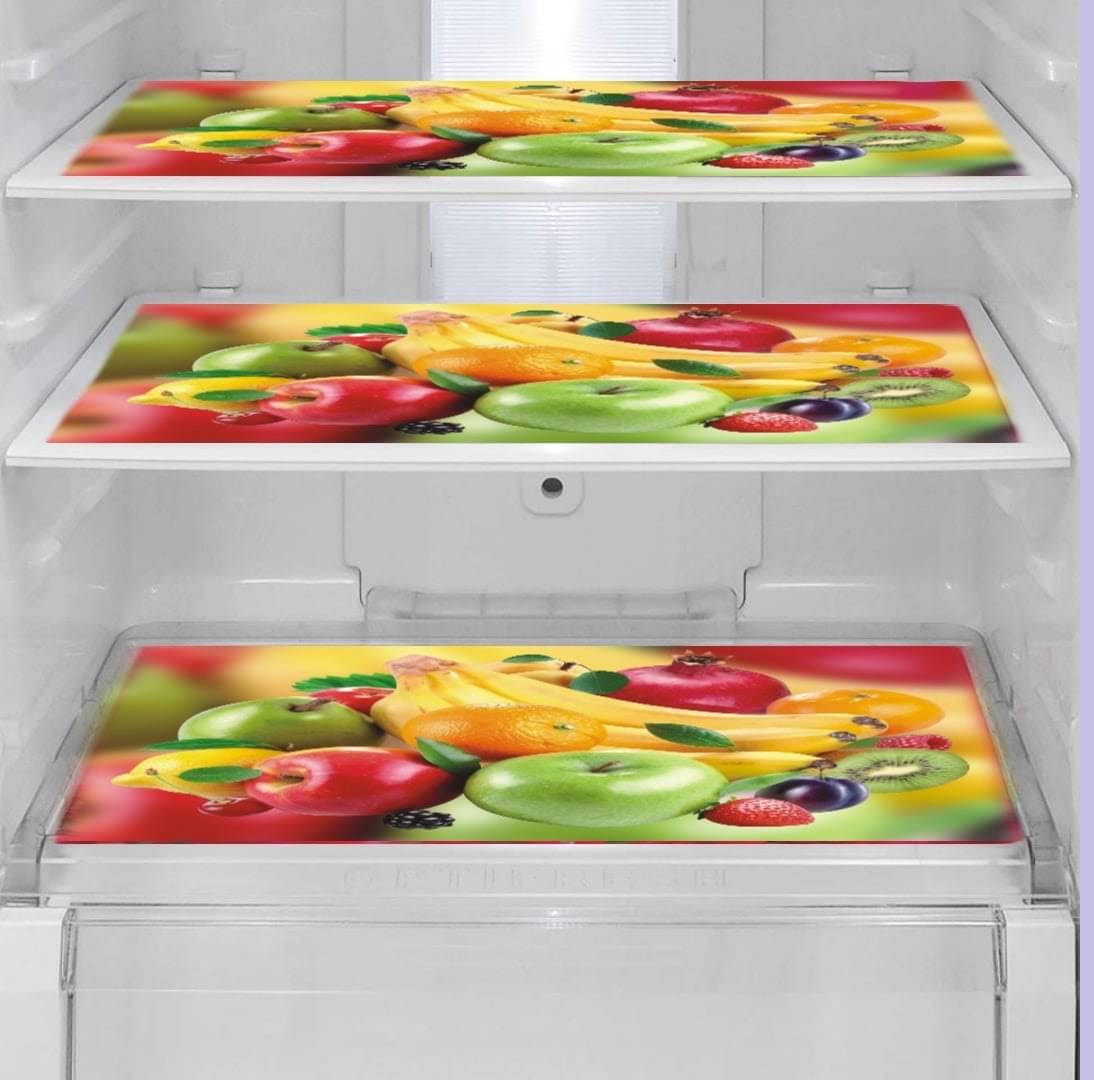     			Revexo Set of 3 PVC Multicolor Fridge Mats