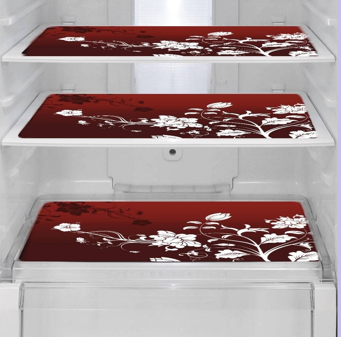    			Revexo Set of 3 PVC Multicolor Fridge Mats