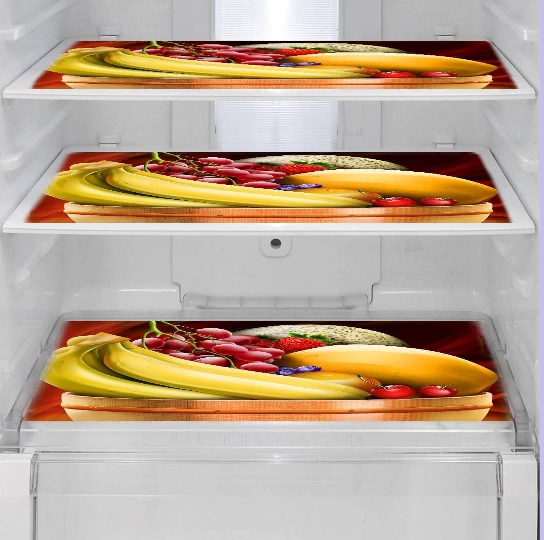     			Revexo Set of 3 PVC Multicolor Fridge Mats