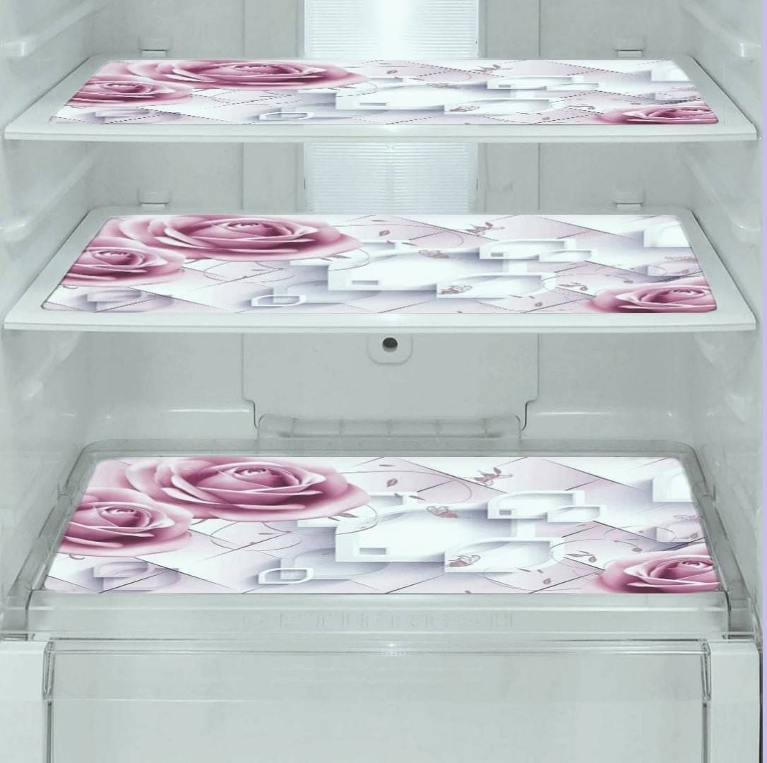     			Revexo Set of 3 PVC Multicolor Fridge Mats