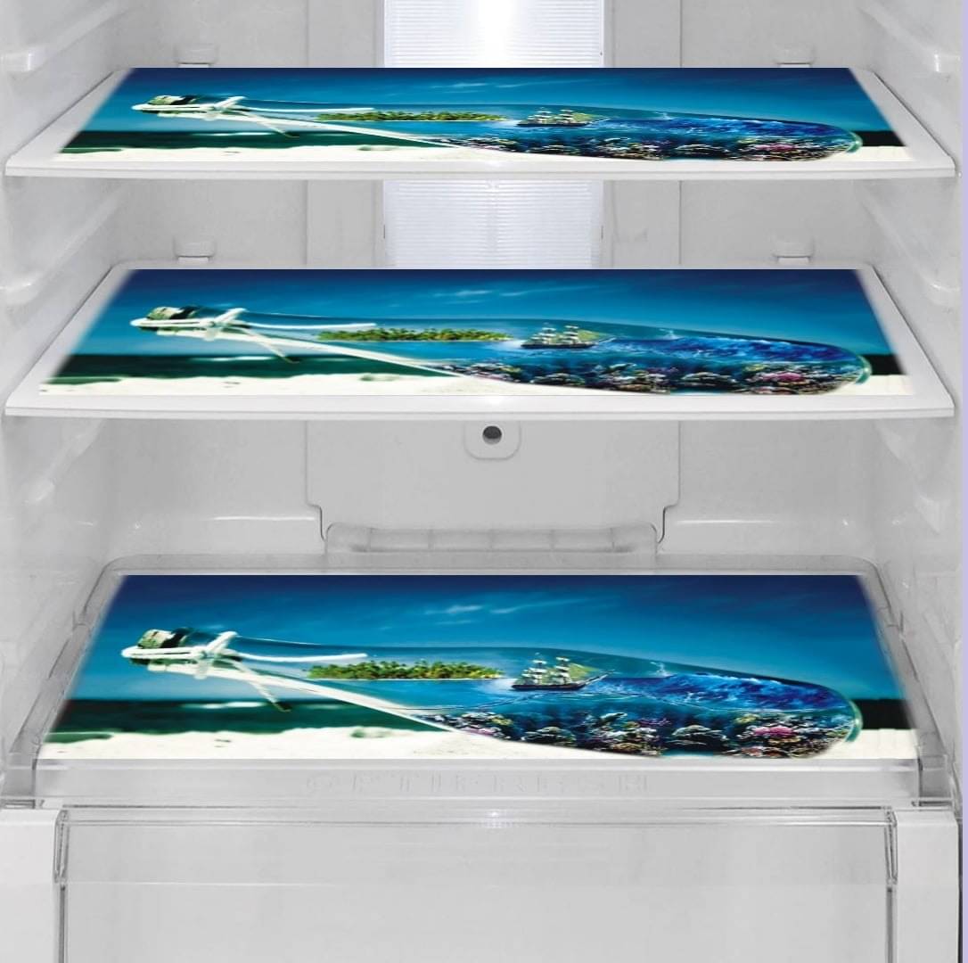     			Revexo Set of 3 PVC Multicolor Fridge Mats