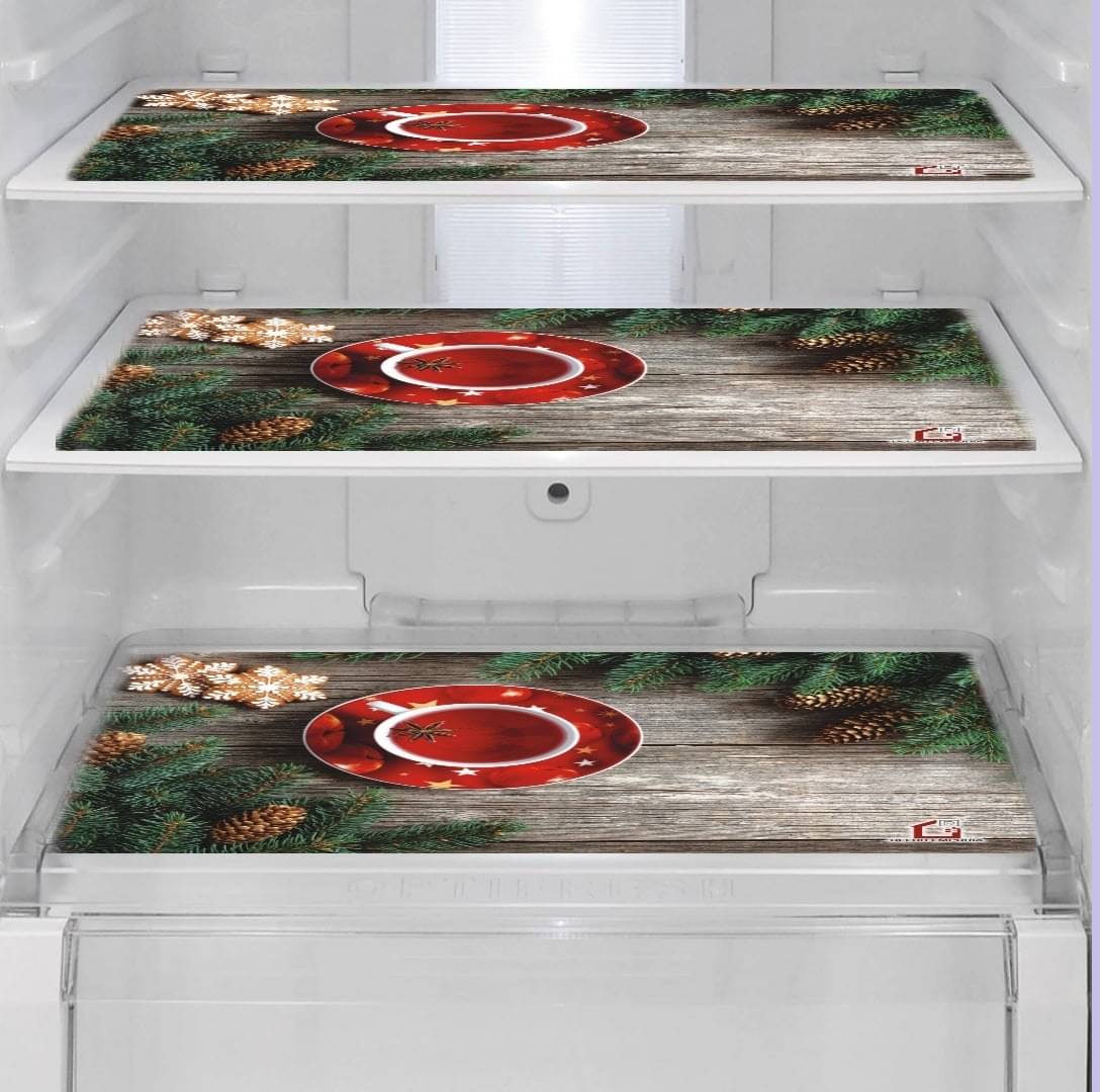 Revexo Set of 3 PVC Multicolor Fridge Mats Revexo Set of 3 PVC Multicolor Fridge Mats