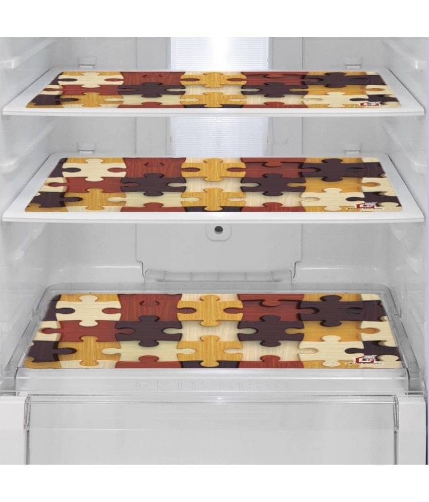 Revexo Set of 3 PVC Multicolor Fridge Mats Revexo Set of 3 PVC Multicolor Fridge Mats