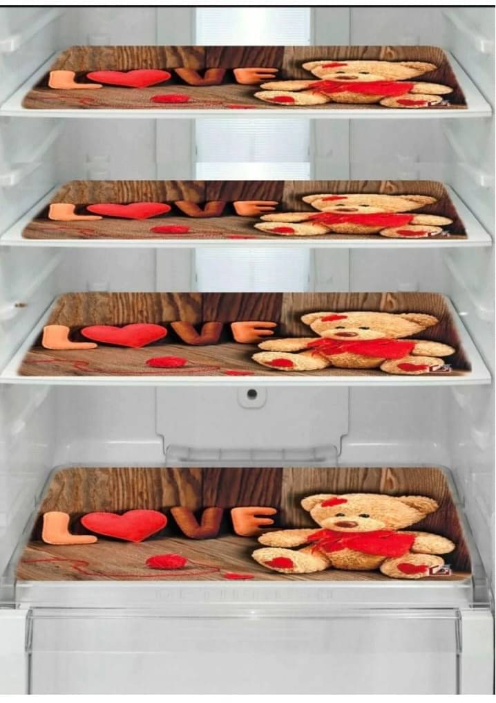 Revexo Set of 4 PVC Multicolor Fridge Mats Revexo Set of 4 PVC Multicolor Fridge Mats