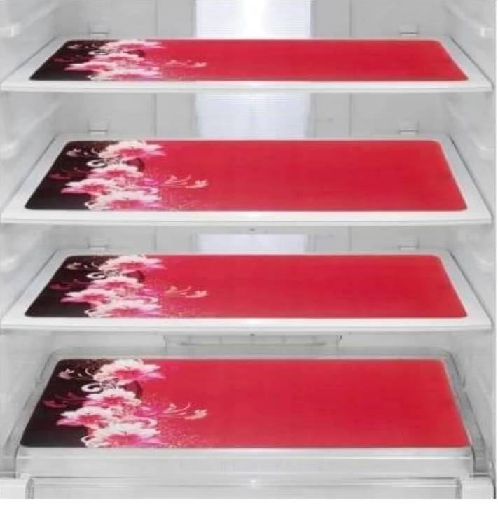 Revexo Set of 4 PVC Multicolor Fridge Mats Revexo Set of 4 PVC Multicolor Fridge Mats