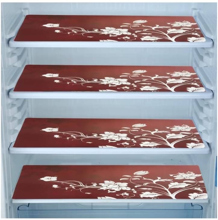 Revexo Set of 4 PVC Multicolor Fridge Mats Revexo Set of 4 PVC Multicolor Fridge Mats