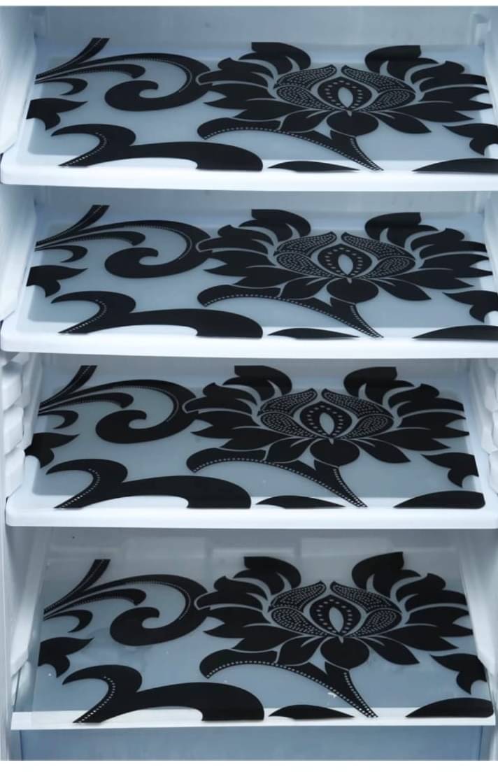 Revexo Set of 4 PVC Multicolor Fridge Mats Revexo Set of 4 PVC Multicolor Fridge Mats