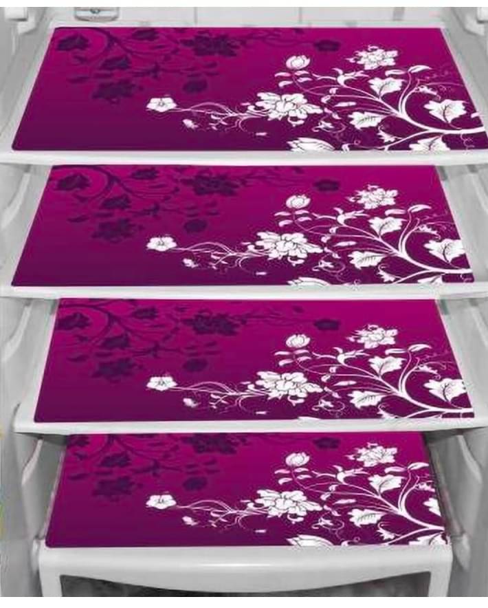 Revexo Set of 4 PVC Multicolor Fridge Mats Revexo Set of 4 PVC Multicolor Fridge Mats