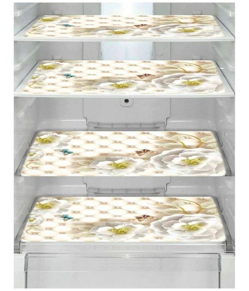 Revexo Set of 4 PVC Multicolor Fridge Mats Revexo Set of 4 PVC Multicolor Fridge Mats