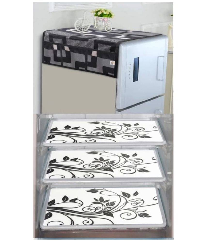 Revexo Set of 4 PVC Multicolor Fridge Mats Revexo Set of 4 PVC Multicolor Fridge Mats