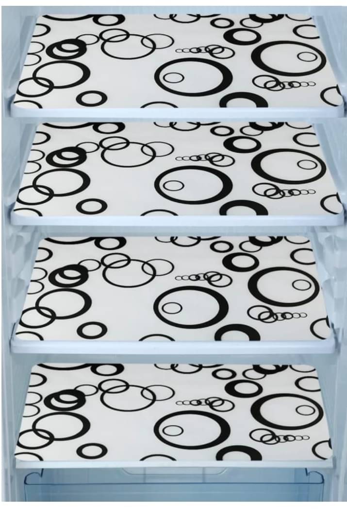 Revexo Set of 4 PVC Multicolor Fridge Mats Revexo Set of 4 PVC Multicolor Fridge Mats