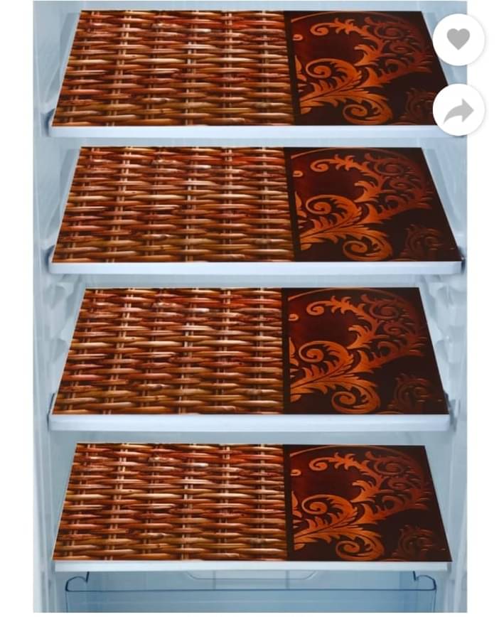 Revexo Set of 4 PVC Multicolor Fridge Mats Revexo Set of 4 PVC Multicolor Fridge Mats
