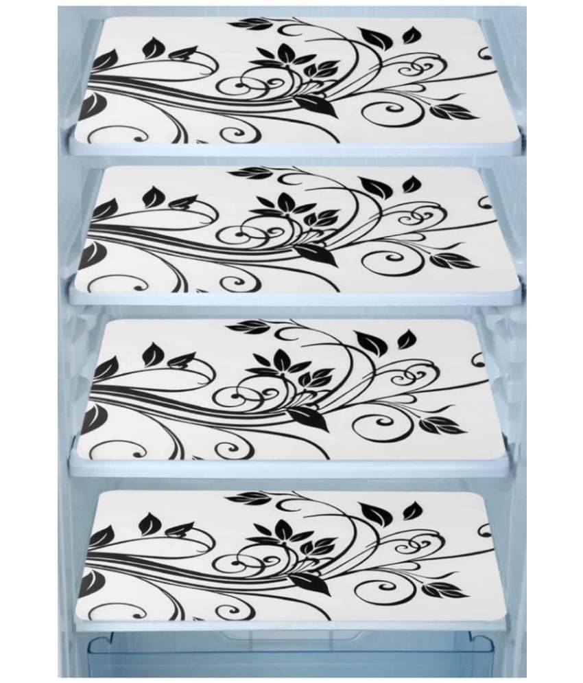     			Revexo Set of 4 PVC Multicolor Fridge Mats