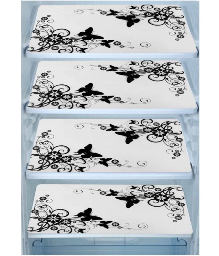     			Revexo Set of 4 PVC Multicolor Fridge Mats