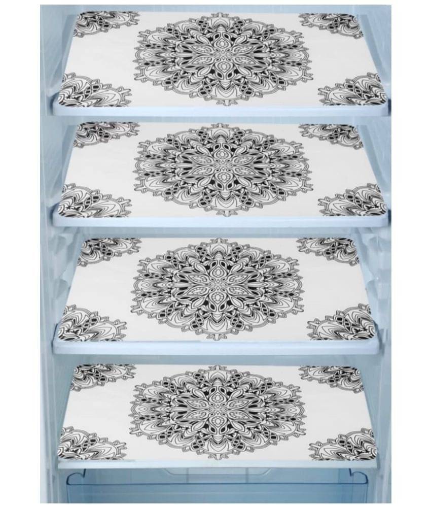 Revexo Set of 4 PVC Multicolor Fridge Mats Revexo Set of 4 PVC Multicolor Fridge Mats