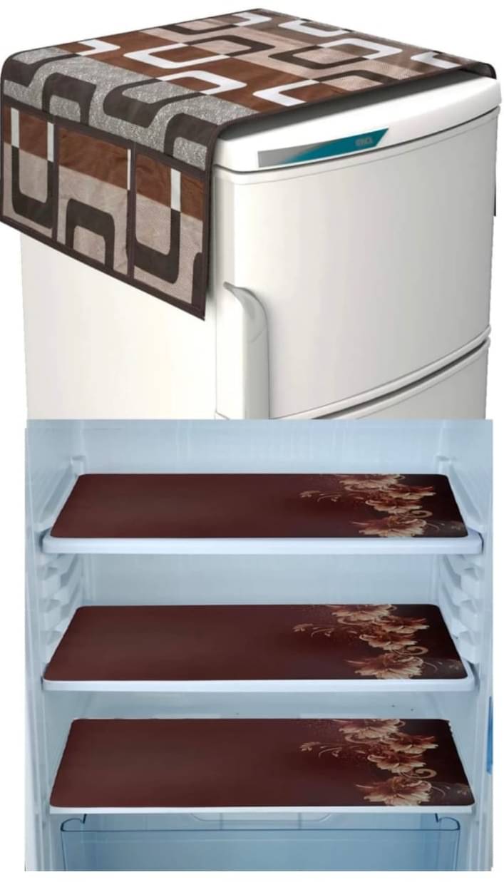 Revexo Set of 4 PVC Multicolor Fridge Mats Revexo Set of 4 PVC Multicolor Fridge Mats