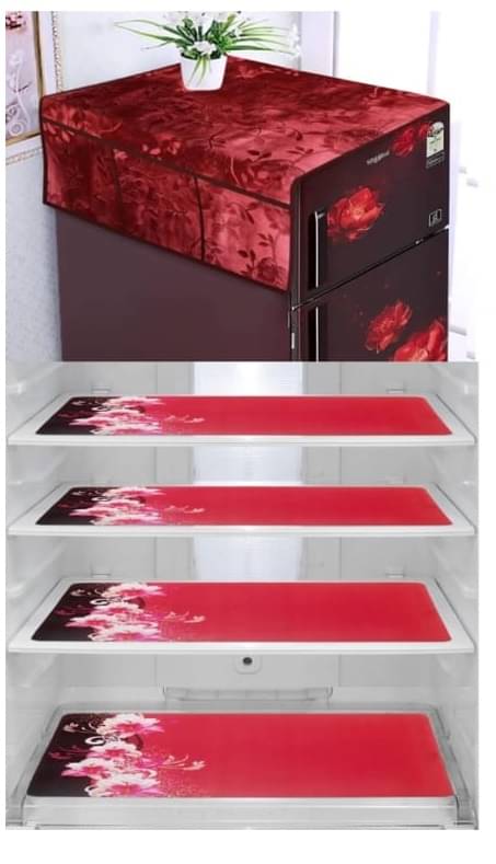     			Revexo Set of 5 PVC Multicolor Fridge Mats