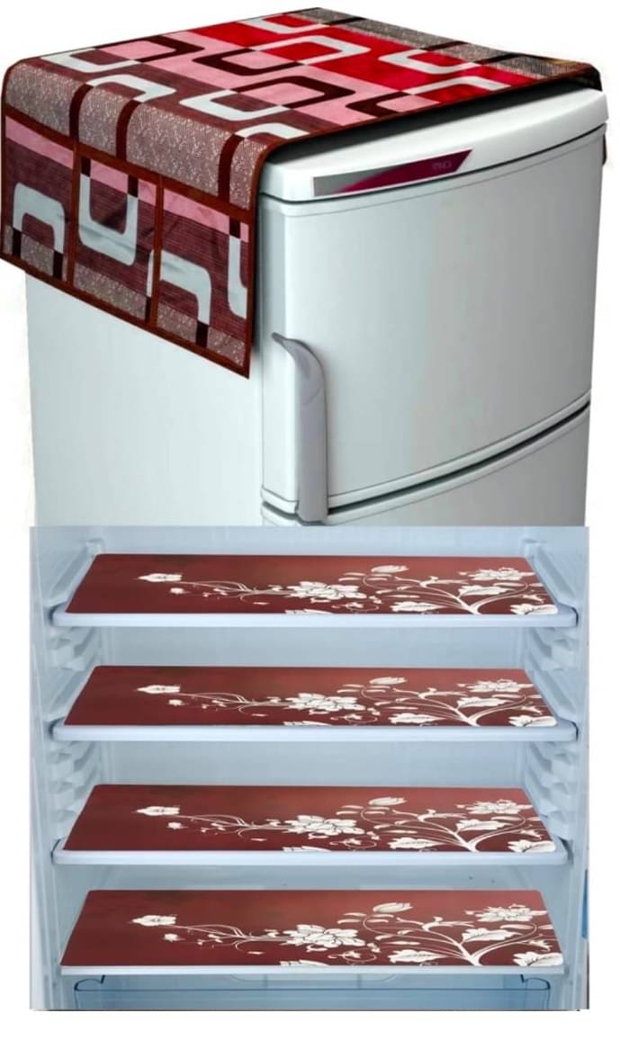 Revexo Set of 5 PVC Multicolor Fridge Mats Revexo Set of 5 PVC Multicolor Fridge Mats