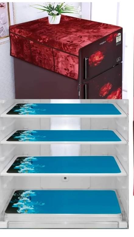 Revexo Set of 5 PVC Multicolor Fridge Mats Revexo Set of 5 PVC Multicolor Fridge Mats