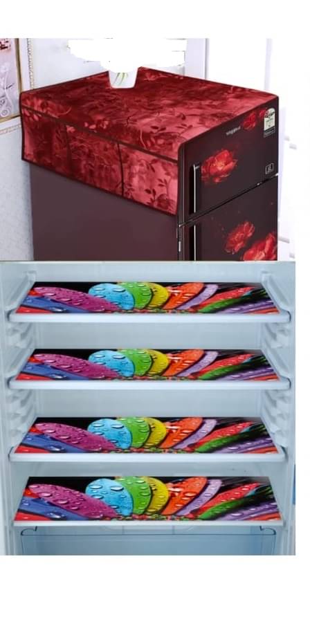     			Revexo Set of 5 PVC Multicolor Fridge Mats