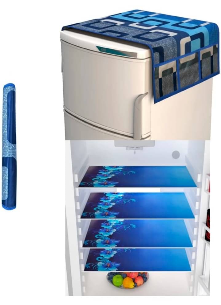 Revexo Set of 5 PVC Multicolor Fridge Mats Revexo Set of 5 PVC Multicolor Fridge Mats