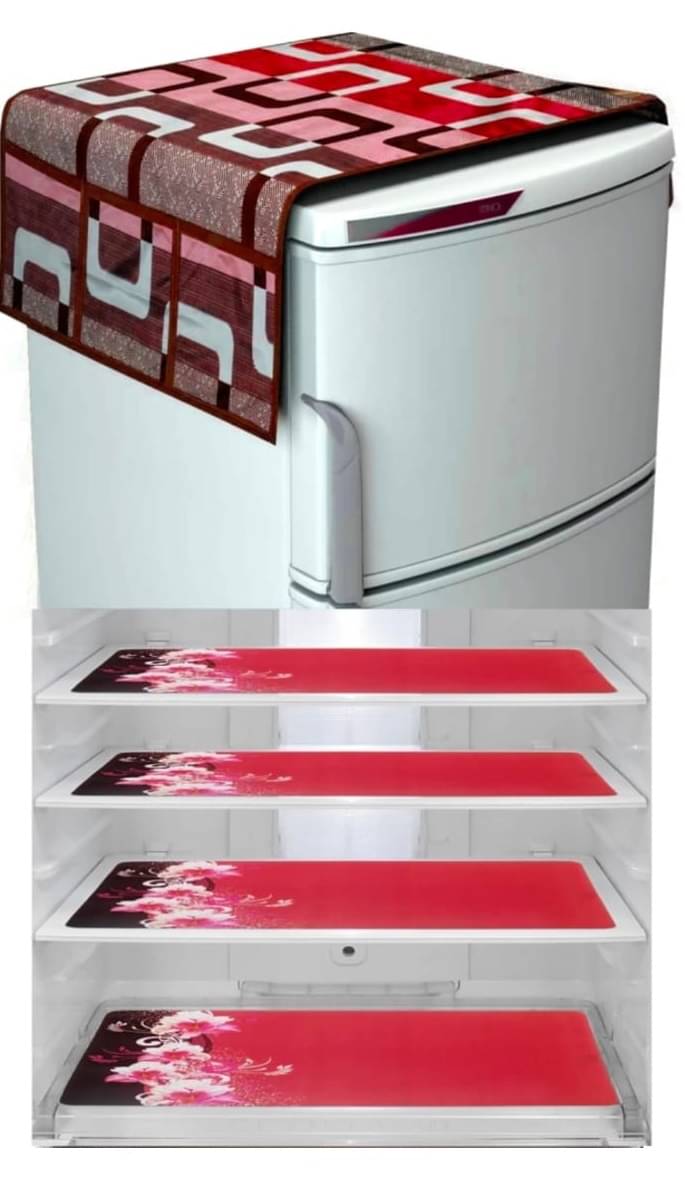 Revexo Set of 5 PVC Multicolor Fridge Mats Revexo Set of 5 PVC Multicolor Fridge Mats