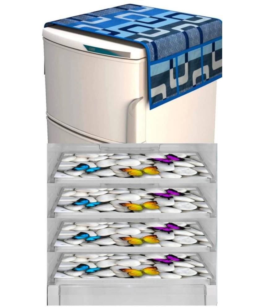 Revexo Set of 5 PVC Multicolor Fridge Mats Revexo Set of 5 PVC Multicolor Fridge Mats