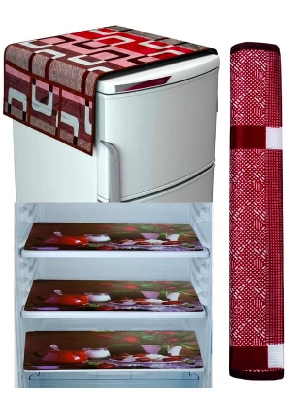 Revexo Set of 5 PVC Multicolor Fridge Mats Revexo Set of 5 PVC Multicolor Fridge Mats
