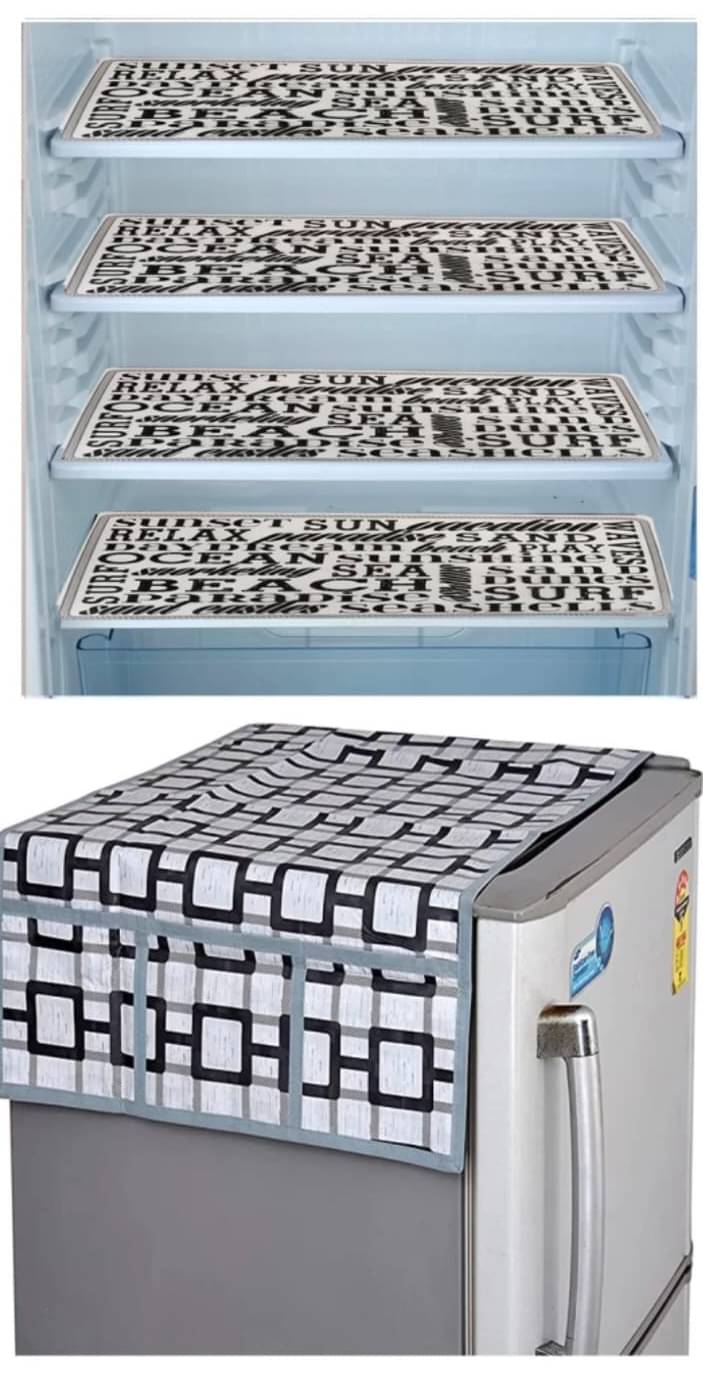 Revexo Set of 5 PVC Multicolor Fridge Mats Revexo Set of 5 PVC Multicolor Fridge Mats