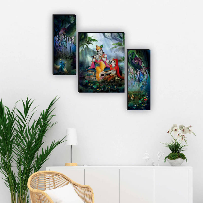     			Saf radha krishna religious modern art MDF Painting Without Frame