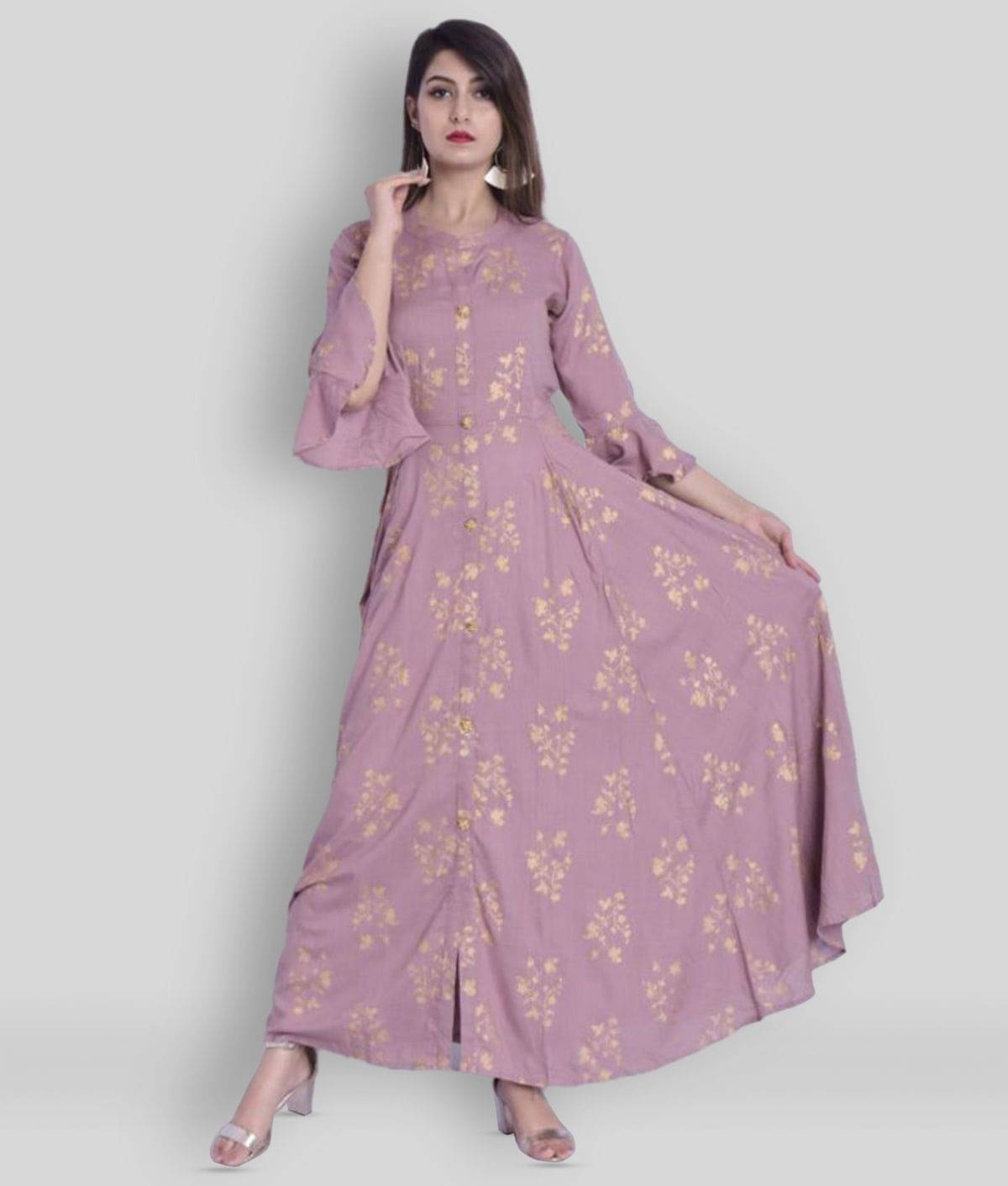 Vastranikhar - Pink Rayon Women's Flared Kurti ( Pack of 1 )     			Vastranikhar - Pink Rayon Women's Flared Kurti ( Pack of 1 )